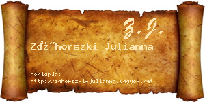 Záhorszki Julianna névjegykártya